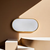 Elegant Round Mirror with Gold Accent