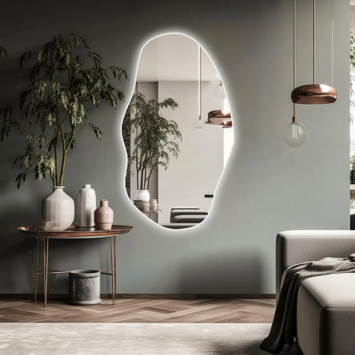 led mirror shape