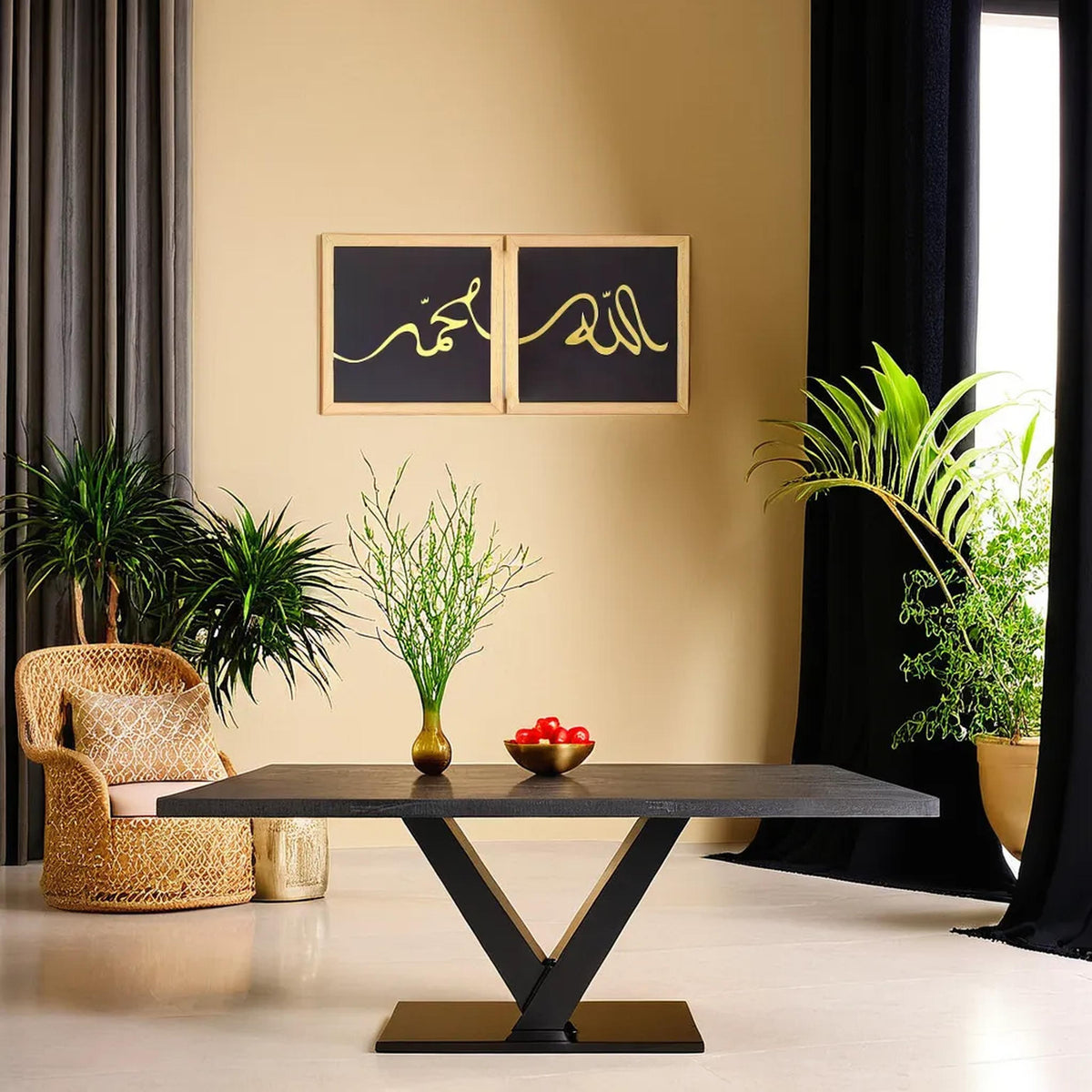 Islamic Wall Hanging with ALLAH MUHAMMAD (S.A.W) Calligraphy